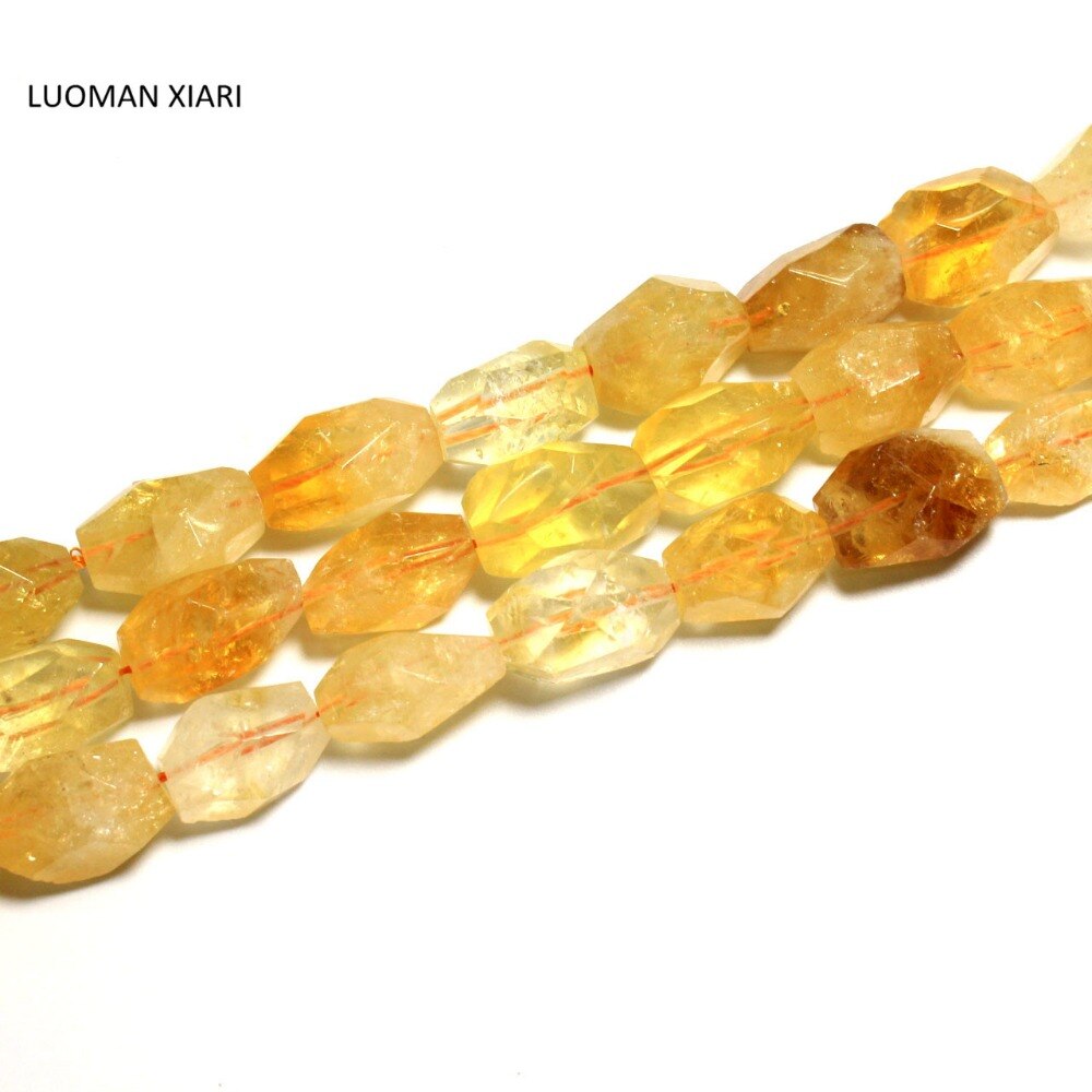 LUOMAN XIARI Irregular Natural Facet Citrine Stone Beads For Jewelry Making DIY Bracelet Material about 15*20mm Strand 15''