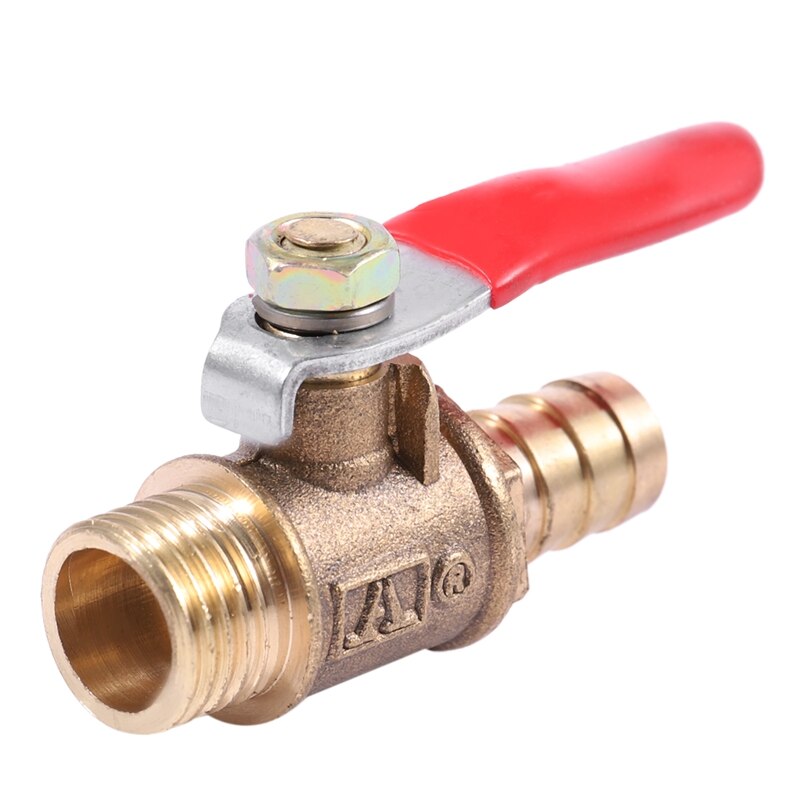 10mm x 1/4 inch PT Male Thread Full Port Lever Handle Hose Barb Br Ball Valve