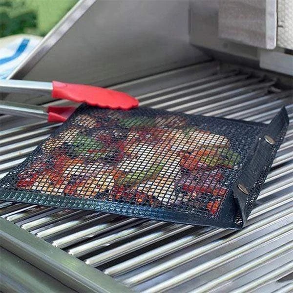 Bolsa de malla para asar, reutilizable, resistente a altas temperaturas, antiadherente, para barbacoa, a Gas, parrilla de carbón eléctrico