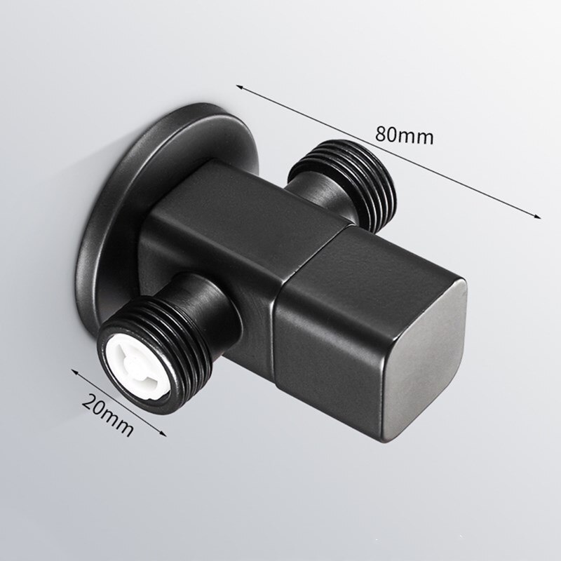 Black Angle Valve Toilet Check Valve All Copper Kitchen/Bathroom Four-points Universal Cold Switch Household Stop Valve: B