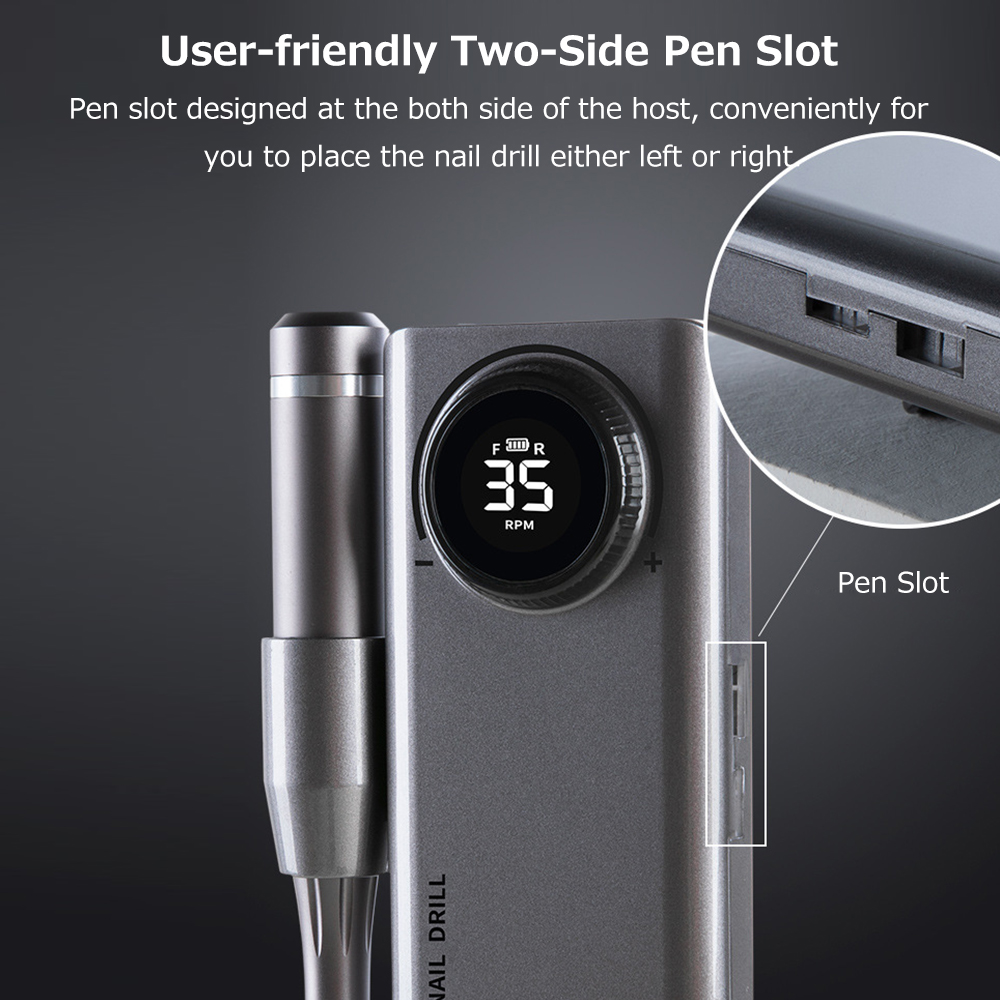 Rechargeable Nail Drill Machine Multifunctional USB Nail Polisher LCD Digital Electric Nail Drill Nail Polishing Manicures Tool
