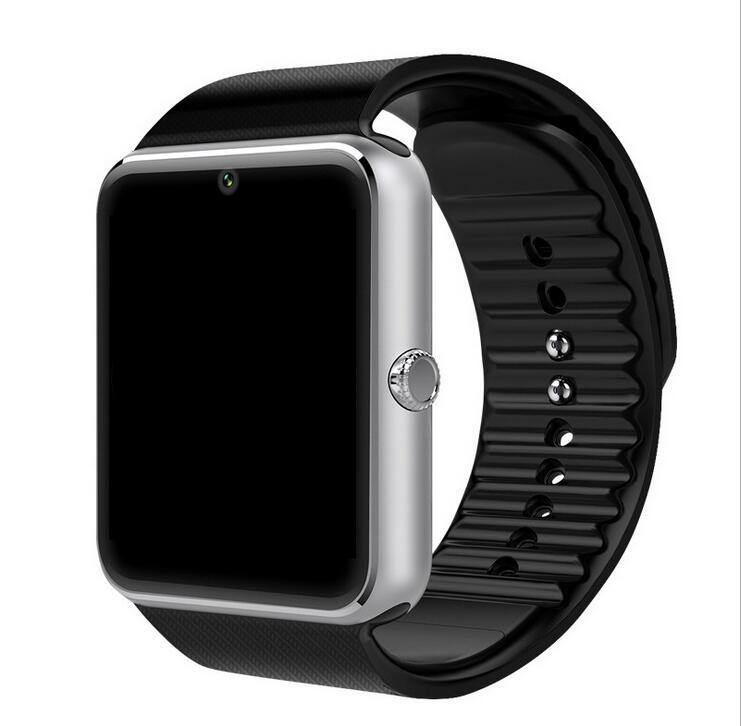 nouvelle montre intelligente hommes GT08 avec écran tactile grande batterie Support TF carte Sim caméra pour IOS iPhone Android téléphone montre femmes: Black Silver