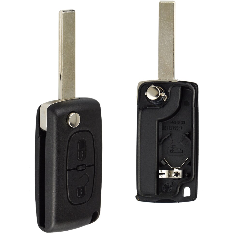 Okeytech 2 Knoppen Flip Remote Key Case Shell Fob Voor Peugeot 107 207 307 307S 308 407 607 Voor citroen C2 C3 C4 C5 C6 C8 Xsara