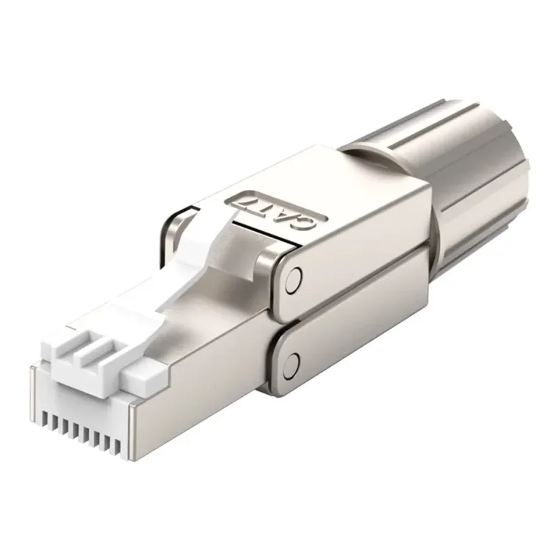 Conector Cat6A Cat7 RJ45 UTP/STP, enchufe de terminación de campo sin herramientas, red Cat 7, adaptador macho Modular Ethernet PoE blindado RJ 45