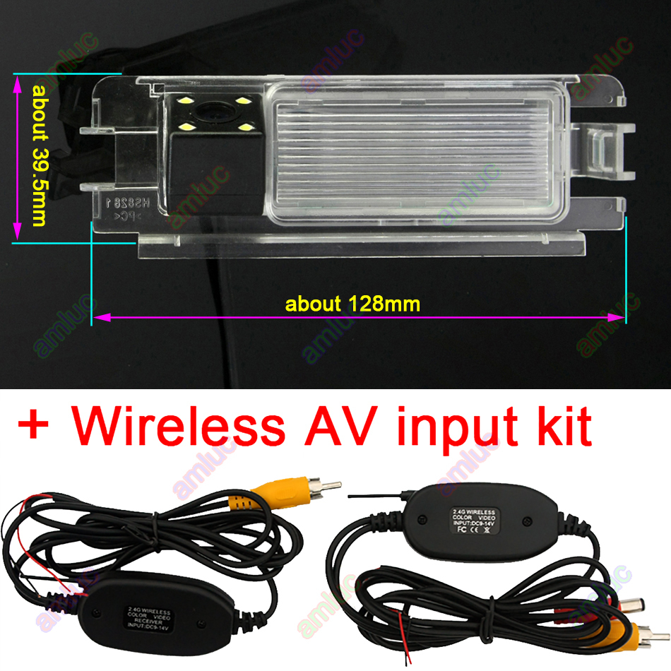 Intelligente Dynamische Traject Tracks Hd Auto Achteruitrijcamera Achteruit Inparkeren Camera Voor Renault Pulse Clio 2 Logan Sandero Stepway: 4led Wireless