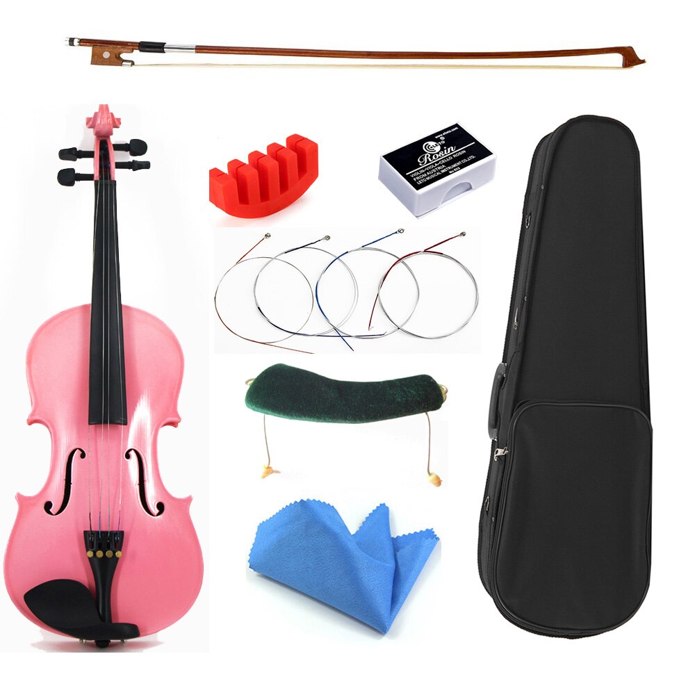 Tongling Student Beginner Roze Viool Hoogwaardig Massief Hout 4/4 Violino Fiddle Volledige Set Accessoires