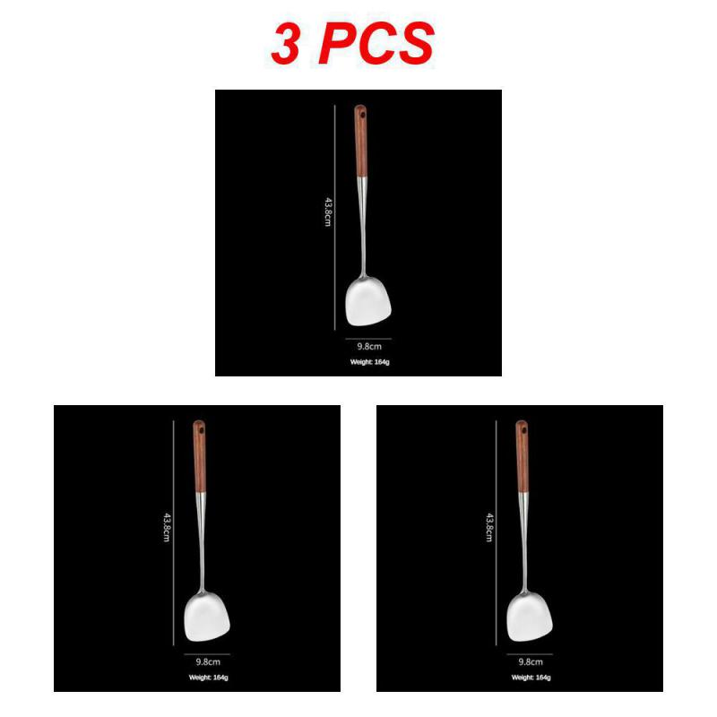 Utensilios de cocina de 1 a 6 piezas, espátula Wok de hierro y cucharón, juego de herramientas, espátula para cocinar de acero inoxidable, accesorios de cocina: Verde claro
