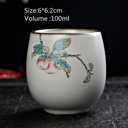 100Ml Uw Oven Keramische Retro Thee Cup Porselein Theekopje Handgeschilderd Thee Kom Ceremony Accessoires Home Decor: D