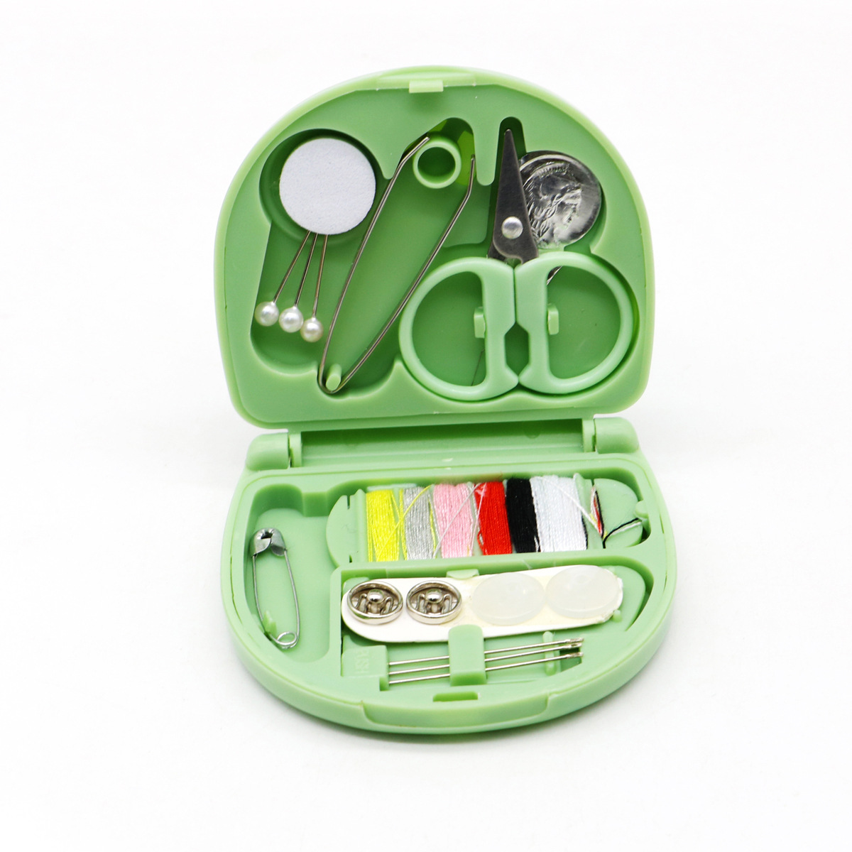 Portable Travel Mini Sewing Kit Buttons Pins Storage Boxes HandmadeScissor Thimble Needle Threads Box Set DIY Sewing Tools: Red