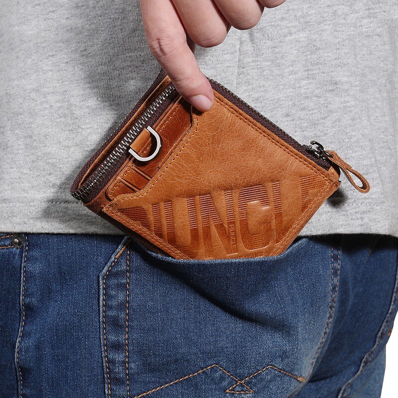PI UNCLE Brand Leather Men's Wallet Short Anti-Theft Brush Small Wallet Mini Coin Purse