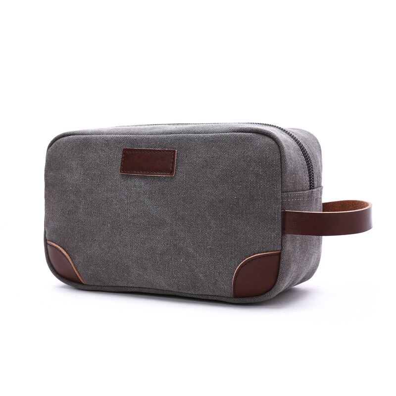 Neue Leinwand Kosmetik Tasche mit Leder Griff Reise Männer Waschen Rasieren Toiletry Lagerung Wasserdichte Wc Veranstalter Tasche Necessaire