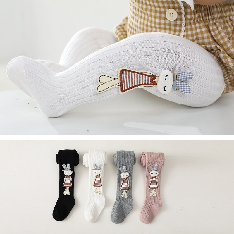 Girls Spring and Autumn Cotton High Elasticity Deodorant Korean Rabbit Eating Carrot Pantyhose