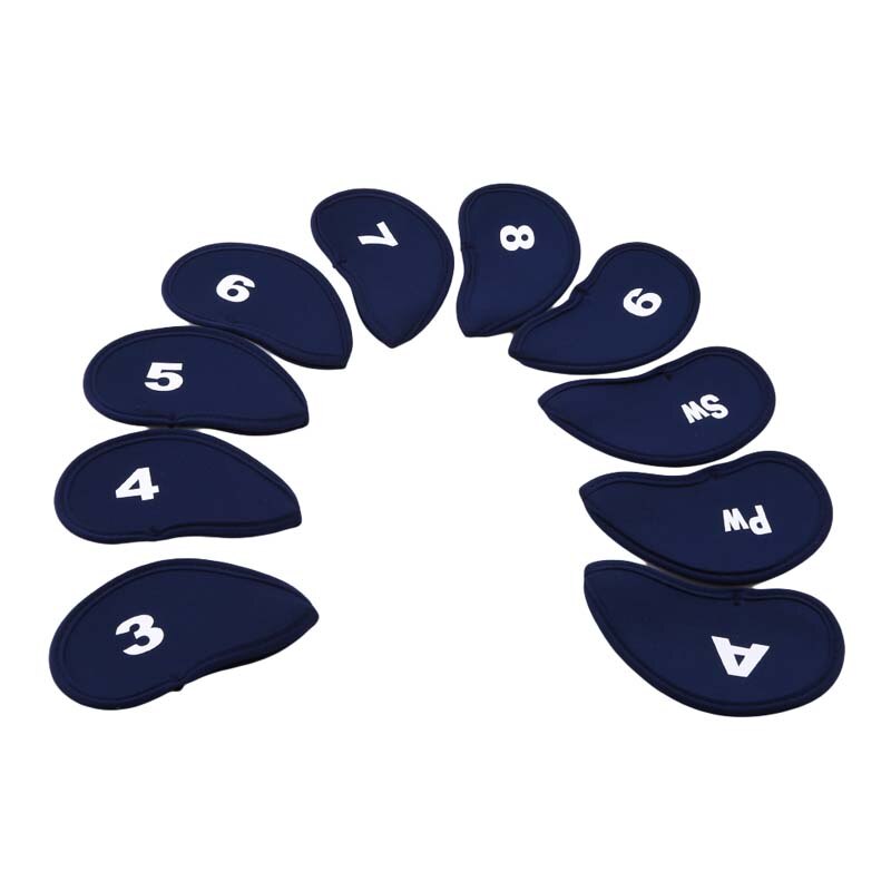 10 st / set golfklubba järnhuvudskydd golf skyddande huvudöverdrag