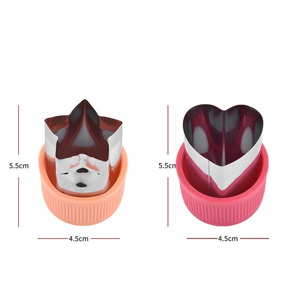 2Pcs Fruit Fondant Cake Cookie Plunger Mould Vegetable Carrot Cucumber Apple Slicer Mold Cutter Star Shape Dough Baking Tool