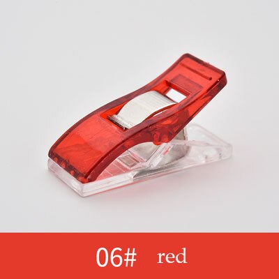 10 st syklämmor flerfärgade plastklämmor tygklämmor lapptäcksklämmor klädklämmor hållare quiltklämma syverktyg: Röd 10 st