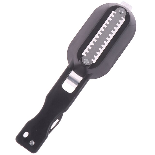 Fish Skin Brush Fish Scales Graters Scraper Fish Seafood Peeler Brush Graters Fast Remove Knife Cleaning Peeler Tools With Lid: black