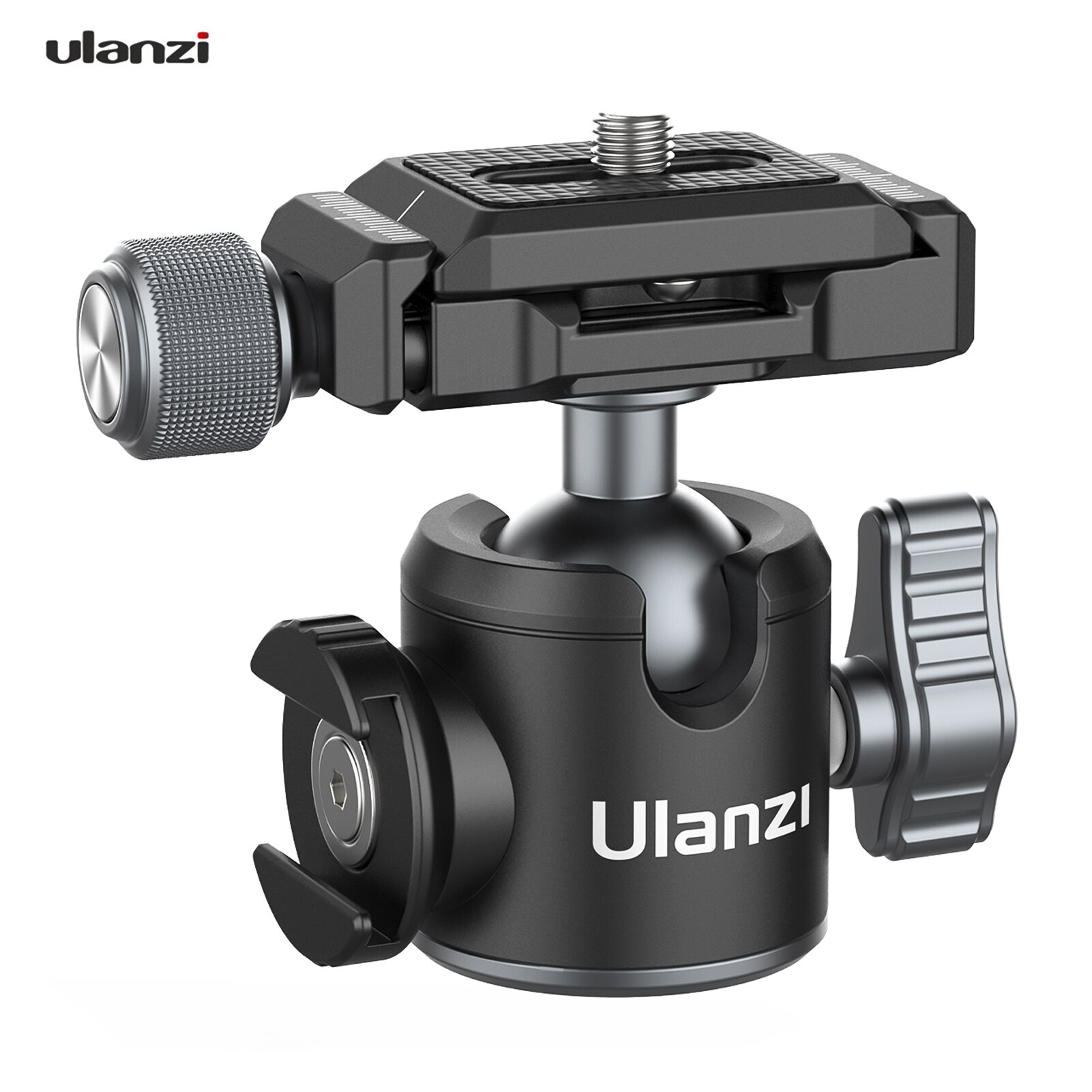 Ulanzi U-80L Arca Swiss Side Cold Shoe Ball Head with Arca Swiss Quick Release Plate 1/4 Inch Screw Mounts for DSLR ILDC Cameras