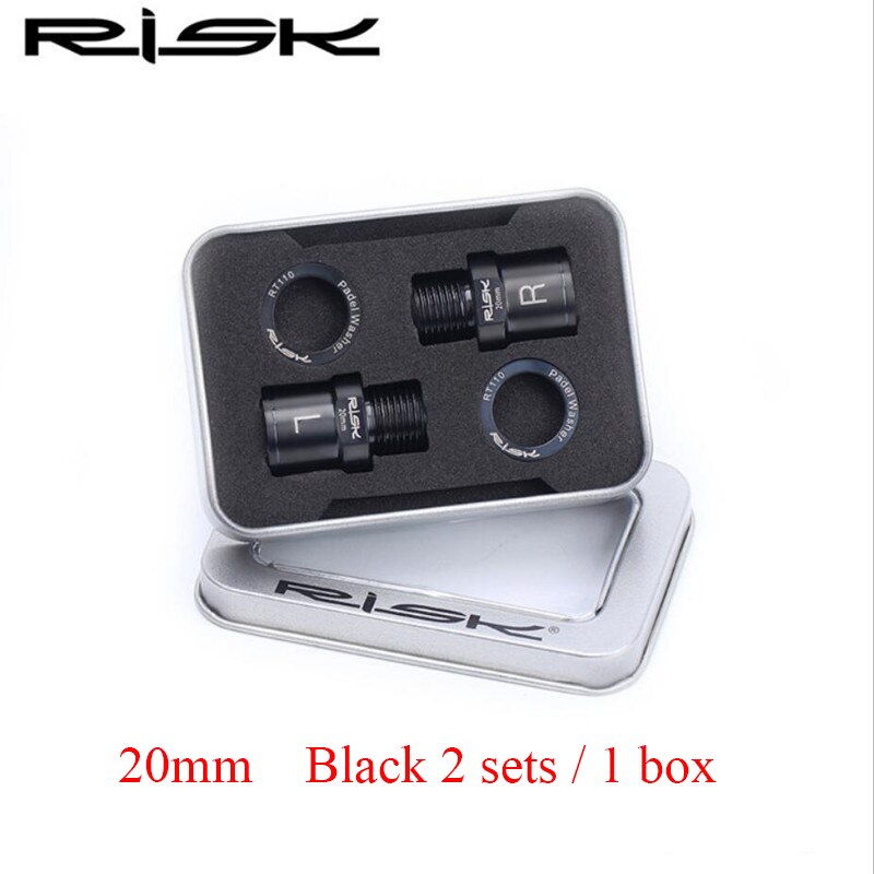 RISICO Titanium Fiets Pedaal Verlengen Bouten Axiale Core MTB Mountain Road Pedaal Lager Extender Axiale Converter Pedaal Extension: 20mm Black