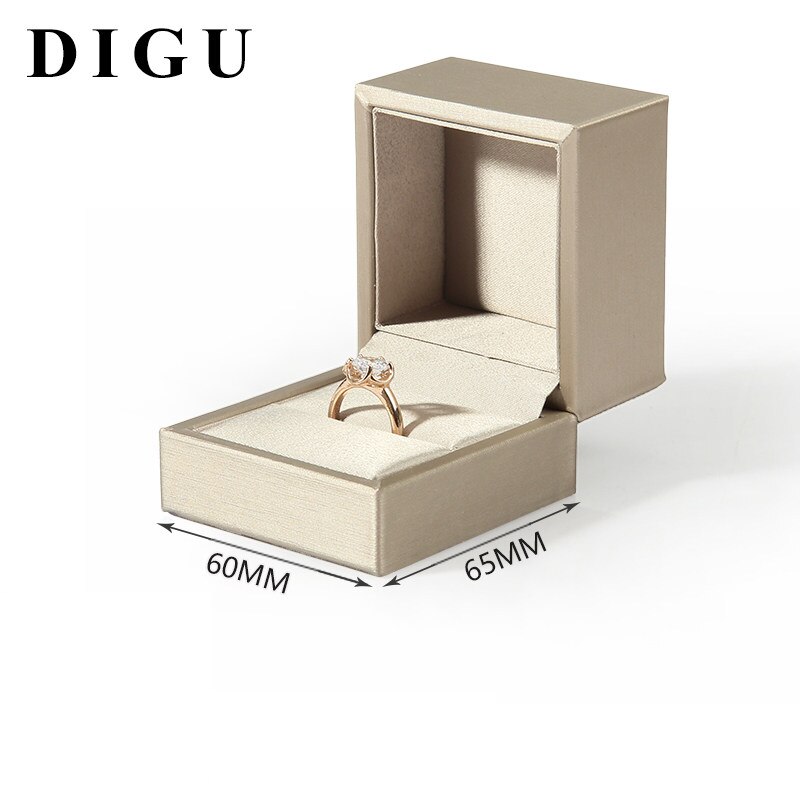 DIGU Luxury Leather Jewelry Box Packaging Bags For Rings Pendants Bracelets Boxes Jewelry Display Sets: ring box