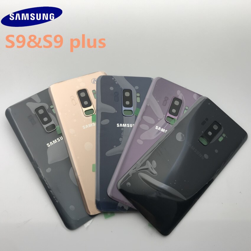 Samsung Galaxy S9 G960 S9 plus, batería de 965, carcasa trasera, piezas de repuesto para reparación de la carcasa de la puerta + Marco de lente de cristal de la cámara del oído