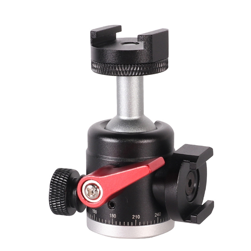 Bal Hoofd Mount Aluminium Swivel Mini Ball Head 1/4 Inch Schroef Mount Voor Dslr Camera Fill Licht Statief Bal hoofd