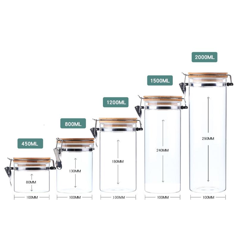 Glas Lagerung Flasche Glas mit Deckel Küche Lebensmittel Kaffee Tee Topf Gewürz Versiegelt Schreibtisch Dekoration Startseite Organizer Lebensmittel Container