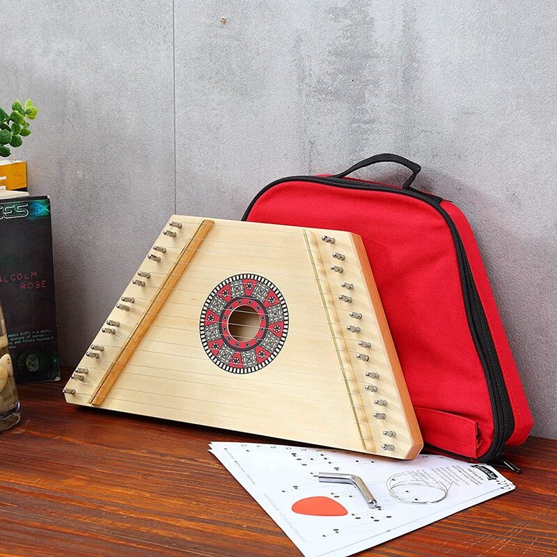 Harp 15 Metal String Harp Lyre Harp with Tuning Wrench Carry Bag for Children Adults Beginners Music Lovers