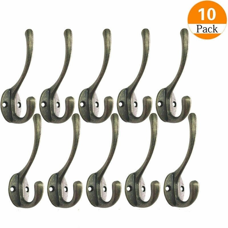 Wall Hook Mounted wall hook 10pcs Cast Iron Old Style Industrial Vintage Rustic Iron Coat Hooks: Default Title