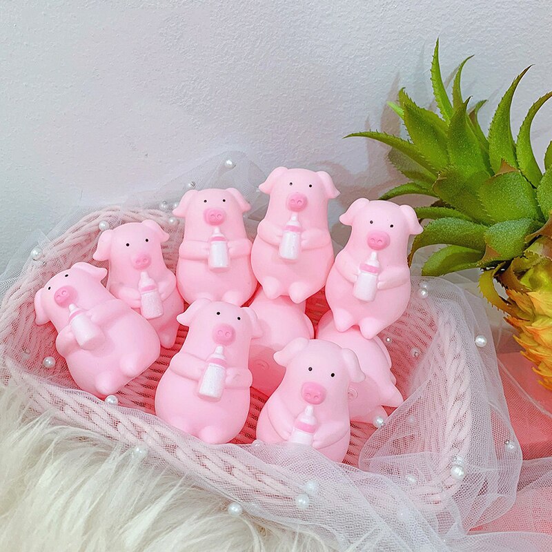 Leuke Grappige Kleine Varken Ontluchting Kinderen Speelgoed Varken Varken Pinch Muziek Fles Varken Creatieve Trick: Roze