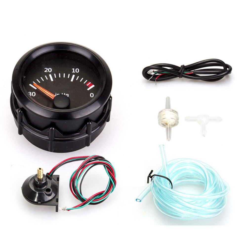 2 "52Mm Auto Gauge Boost/Water Temp/Olie Temp/Olie Druk/Brandstof/Volt gauge/Air Fuel Ratio/Uitlaat Temp Voertuig Meter 12V: Vacuum