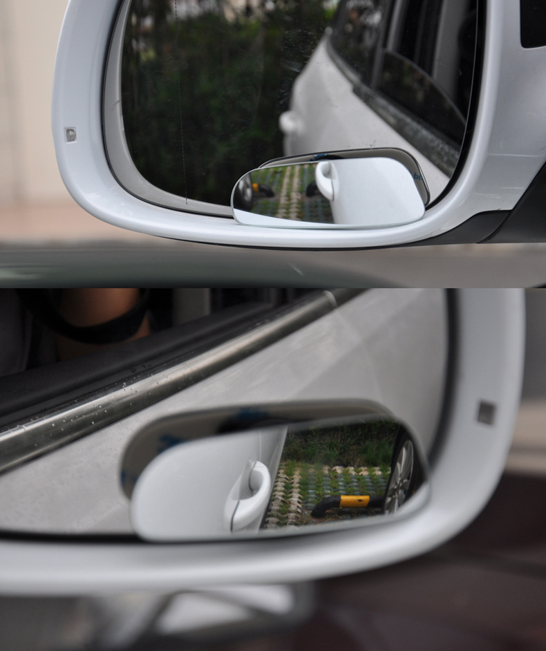 Espejo para coche de 2 piezas, espejo convexo redondo de ángulo amplio de 360 para coche, espejo de ángulo ciego lateral de ángulo ciego para vehículo, espejo retrovisor redondo pequeño