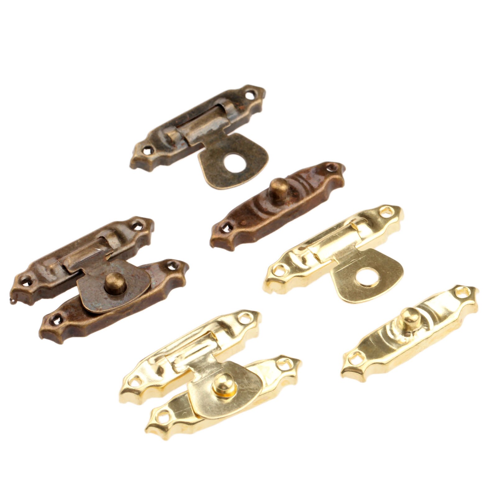 5pcs Antique Bronze Gold Box Hasps Lock Catch Latches for Jewelry Chest Box Suitcase Buckle Clip