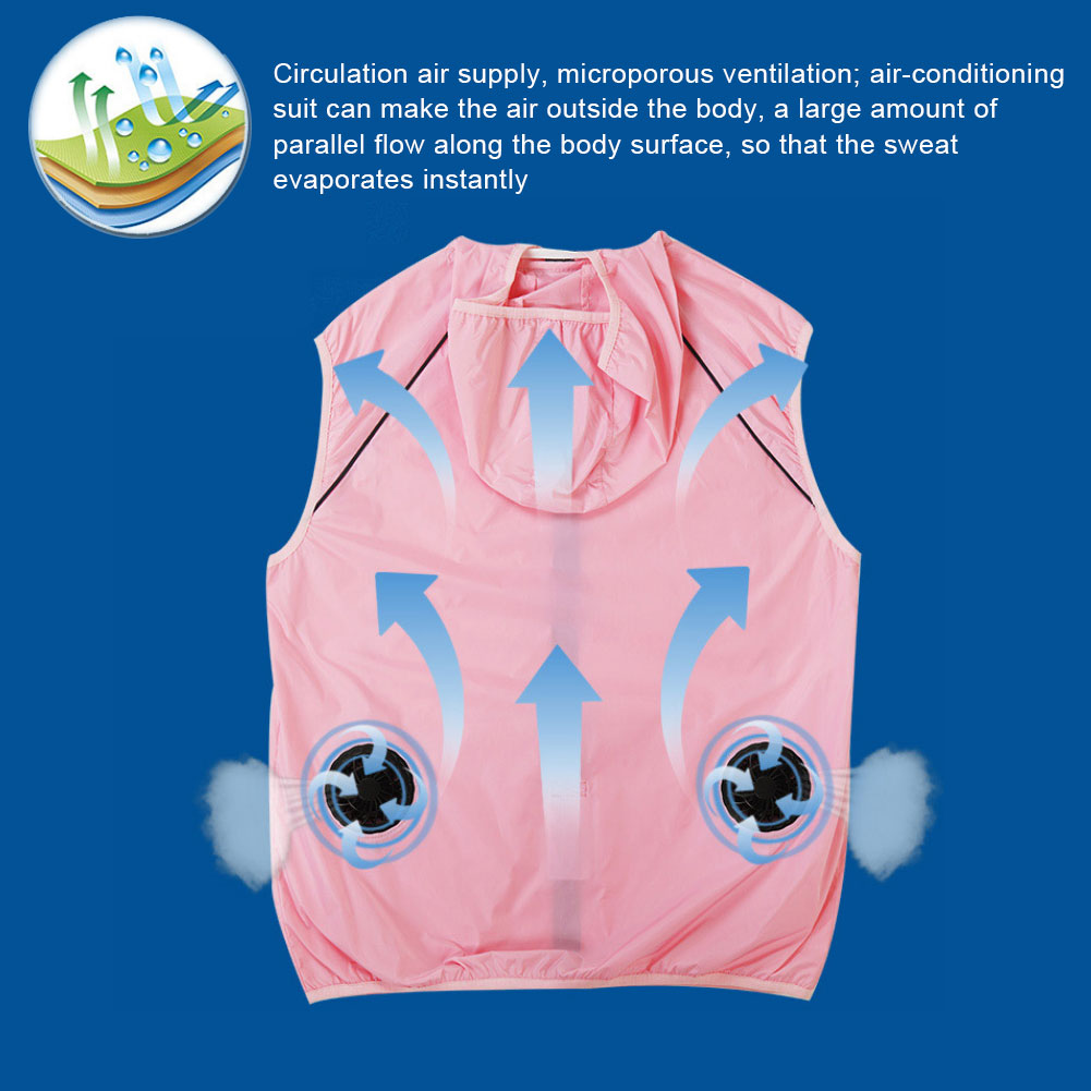 Gilet de Protection contre le soleil pour hommes et femmes, avec ventilateur rafraîchissant, pour climatisation, d&#39;extérieur, chargeur USB, UPF50 +, été