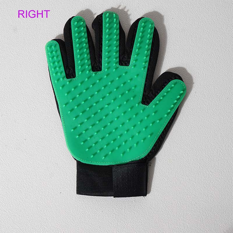 Funpup Kat Handschoen Kat Grooming Handschoen Pet Borstel Handschoen Voor Kat Hond Haar Verwijderen Borstel Hond Deshedding Cleaning Kammen Massage handschoenen: GREEN RIGHT HAND