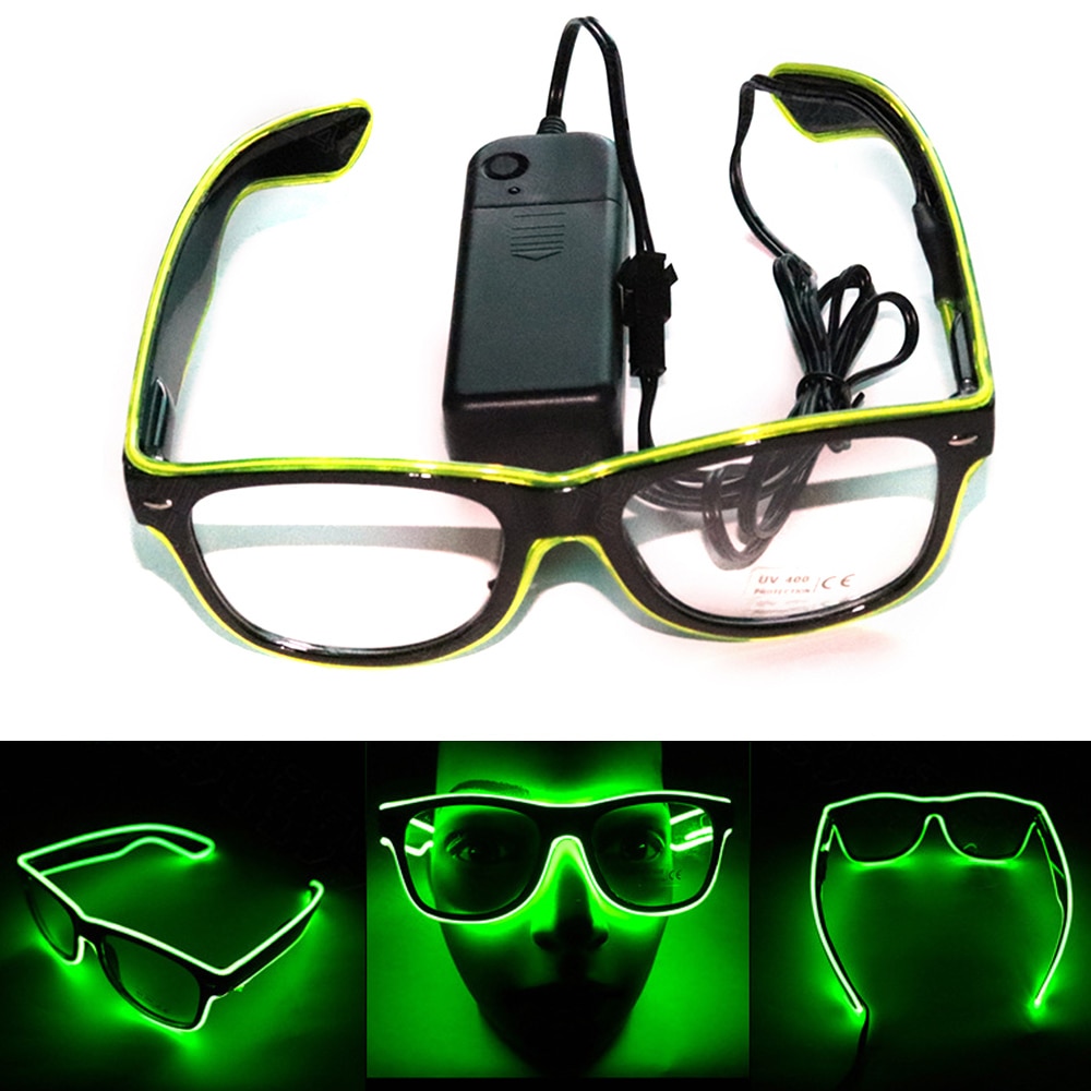 LED Glasses Flash Luminous Blind Eyewear Sound Control Cold Light Eye Blinking Glowing Glasses Carnival Dance Bar Party Xmas Toy
