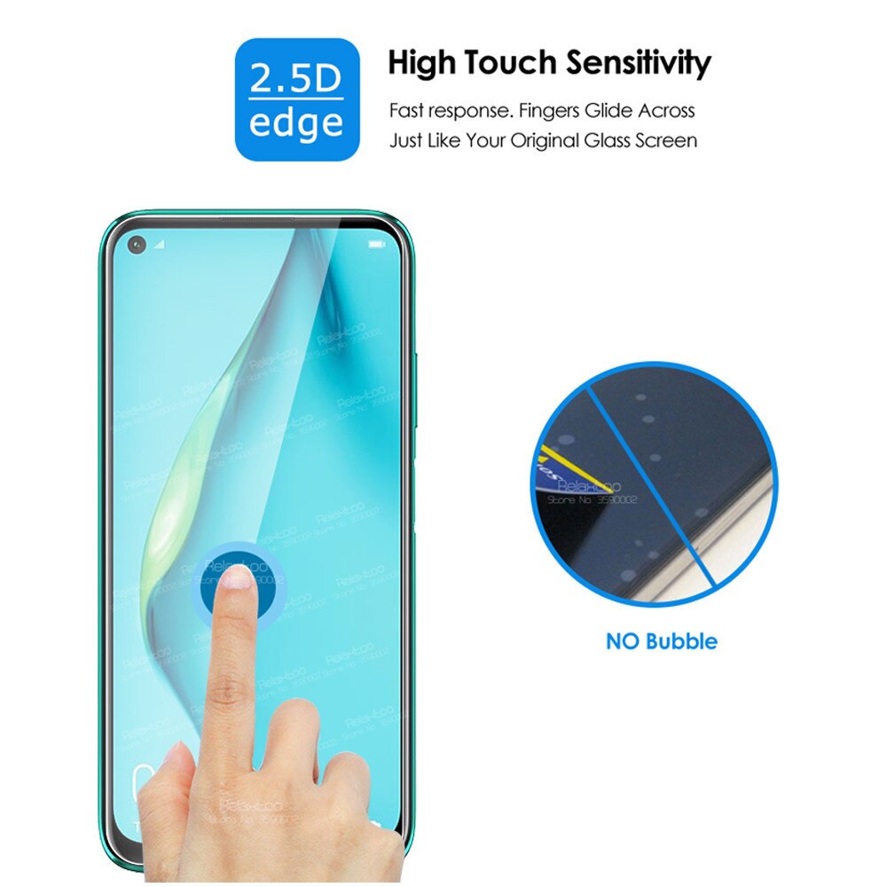 2pcs Tempered Protective Glass For Huawei P40 Lite P20 Pro P30 Light P 20 30 40 P40lite E P20lite P30lite Screen Protector Film