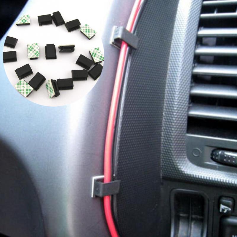 40pcs Self Adhesive Car Cable Clips Cable Winder Wire Tie Fixer Holder Organizer Home Office Desk Wall Cord Clamps #63