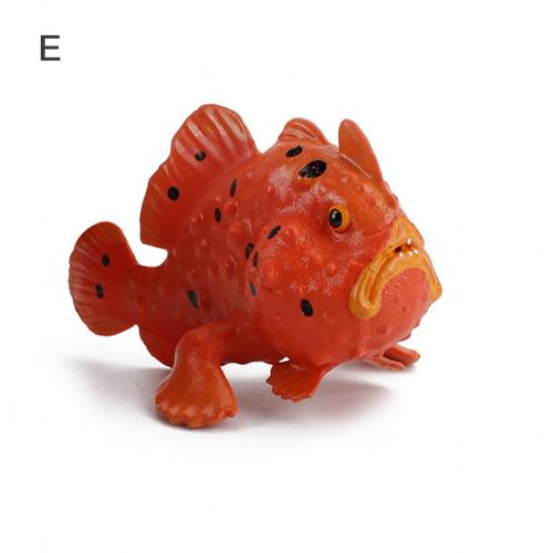 Marine Life Ocean Sea Animals Grouper Shrimp Squid Starfish Simulation Ornament: E