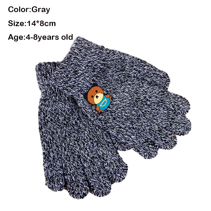 Children's Warm Gloves Kids Boys Thicken Keep Warm Finger Mittens Soft Multicolor Mosaic Color Children's Accessories: O
