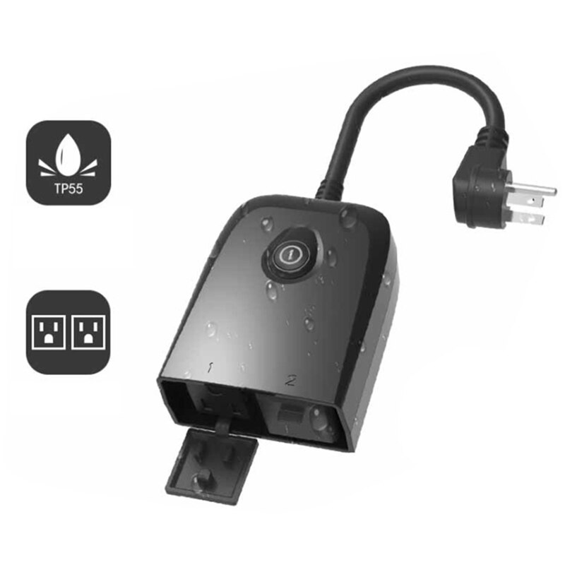 Wifi Socket, Plug Smart Socket Smart Home Outdoor Waterproof Timer Switch Socket Voice Control Waterproof Socket US Plug