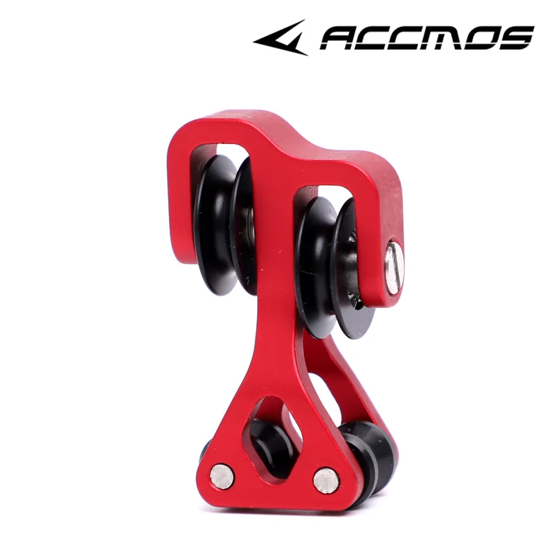Rodillo deslizante de Cable de tiro con arco de aleación de aluminio, polea de flecha compuesta deslizante, rodillo deslizante de cuerda de arco: Rojo