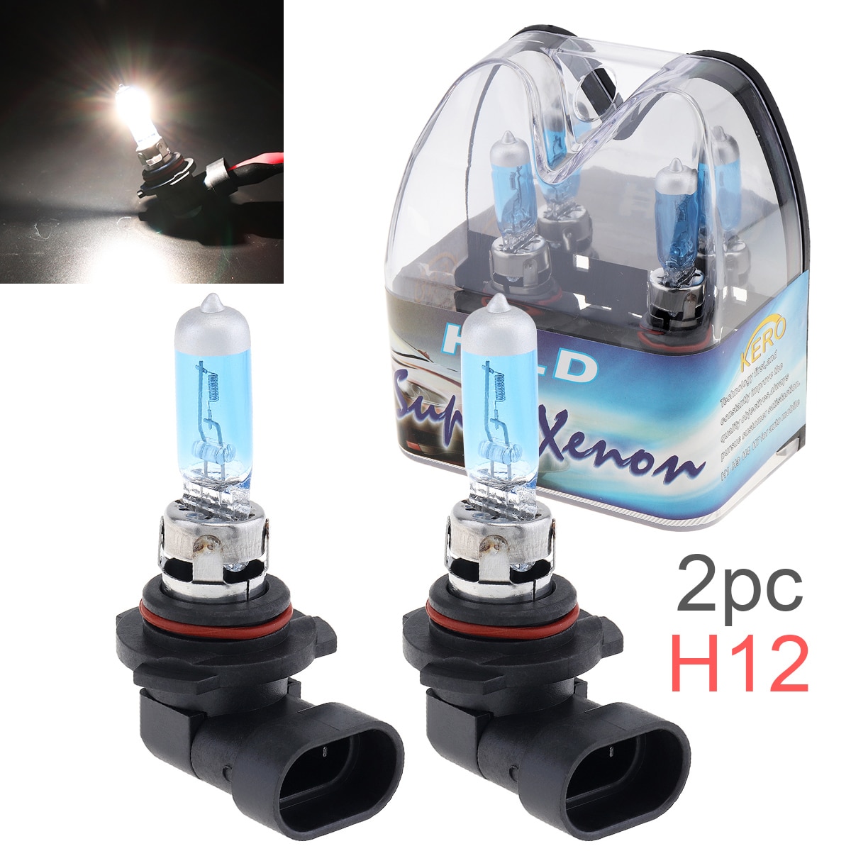2 Stuks 12V H12 53W 6000K Wit Licht Super Bright Auto Xenon Halogeen Lamp Auto Koplamp mist Lamp Auto Koplamp