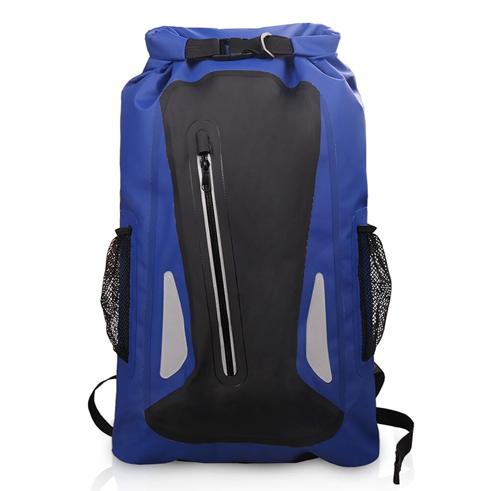 Bolsa seca impermeable al aire libre 25L reflectante ligero Camping Gear mochila senderismo bolsa deporte mochila mujeres hombres bolsa deportiva: Dark Blue