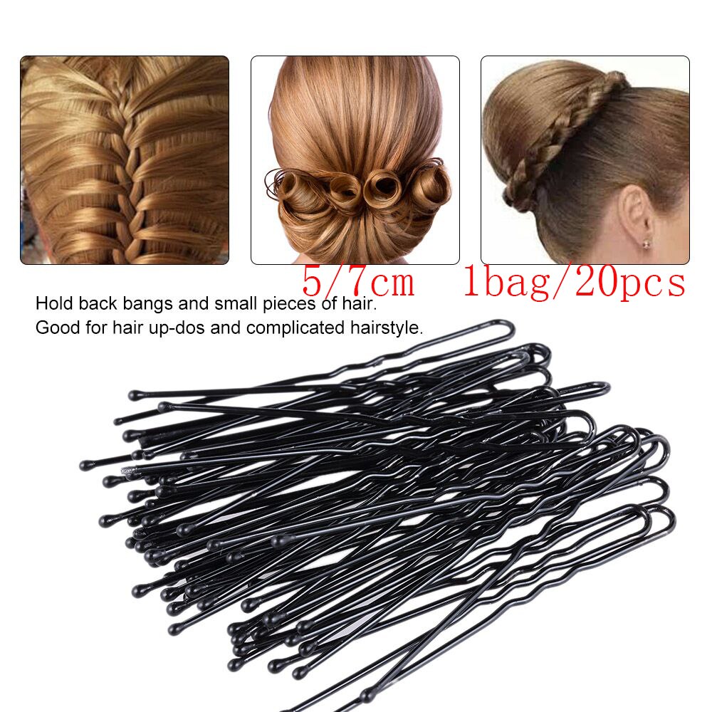 Horquillas de Metal en forma de U para mujer, 20 unidades/bolsa, 5/7cm, pinzas para el pelo, herramientas de estilismo para el cabello, accesorios, herramienta para el cabello trenzado