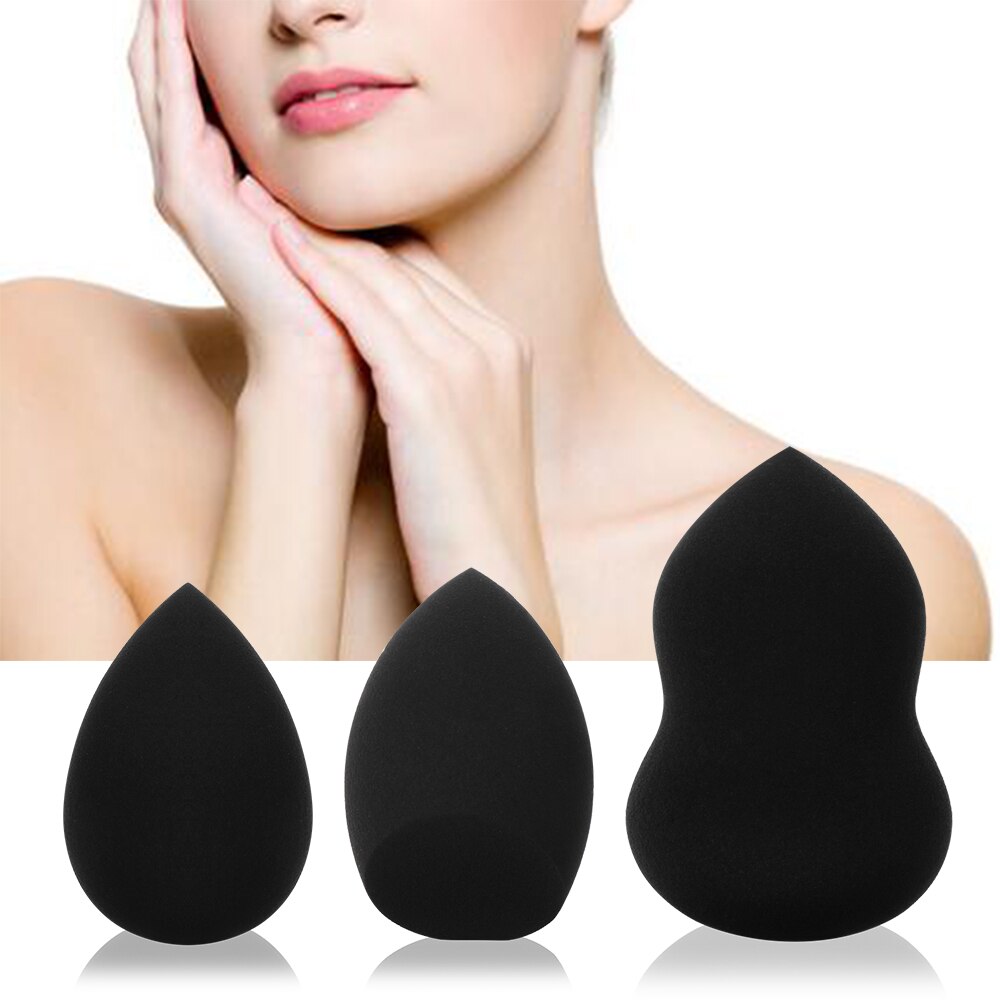 1 Pc Zwart Gezicht Make-Up Spons Puff Facial Contour Droog Nat Mengen Glad Cosmetische Rookwolken Multifunctionele Make-Up Accessoires