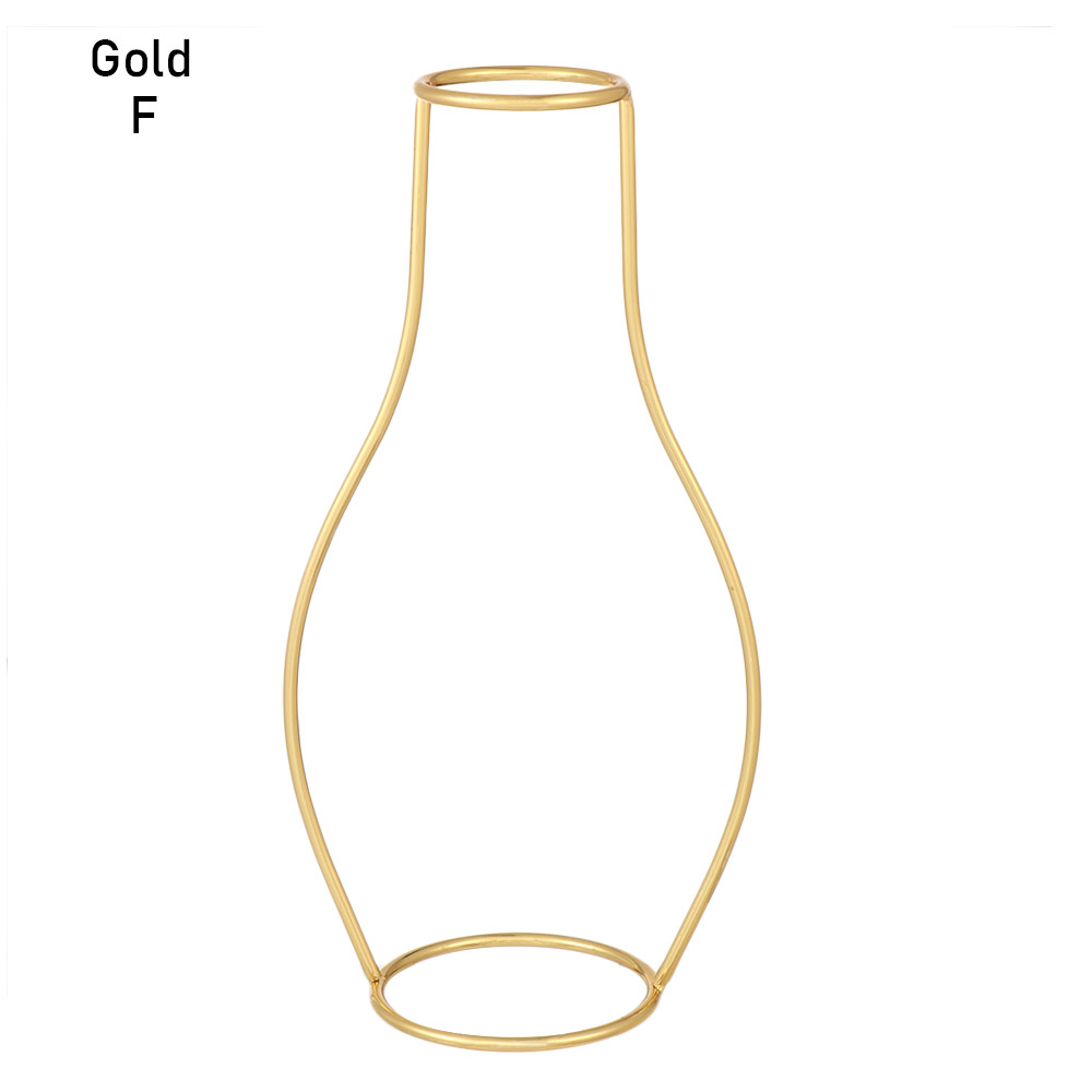 8 Types Nordic Style Iron Line Flower Vase Simple Metal Plant Holder DIY Iron Vase Ornaments Table Iron Vase Rack Home Decor: F