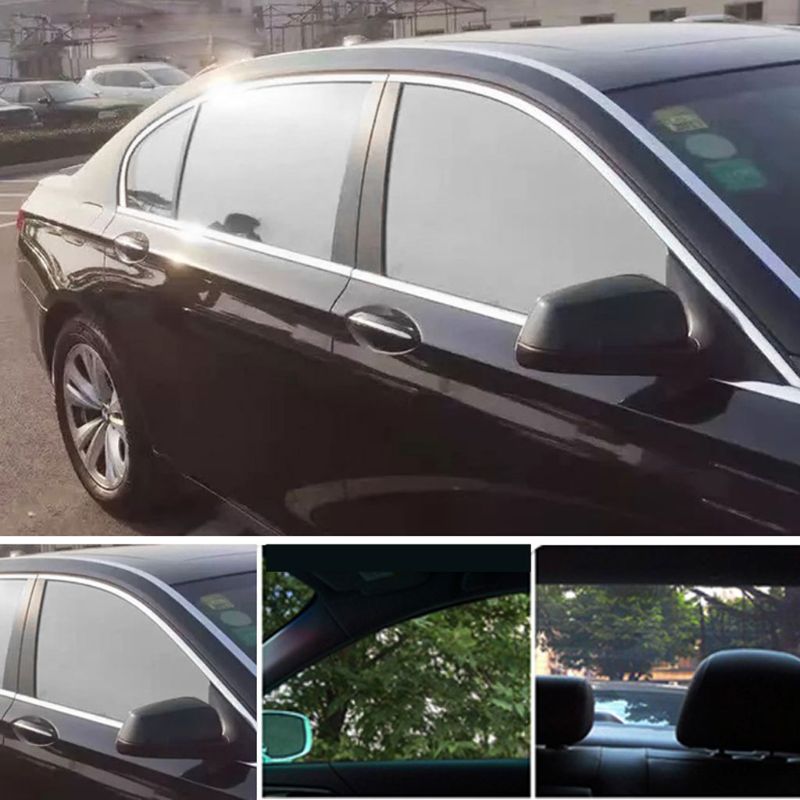 Dark Black Car Window Tint Film Inside One Way Glare Control Anti Heat Auto Summer Solar Protection Privacy Bathroom Home Use