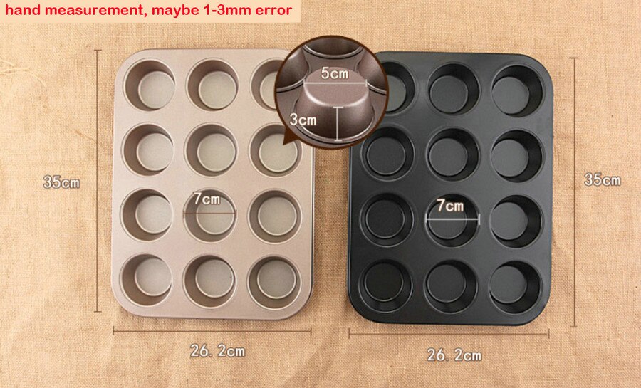 cupcake maker 12cups muffin baking pan muffin cake Teflon cookie die LFGB golden cupcake mould cupcake maker