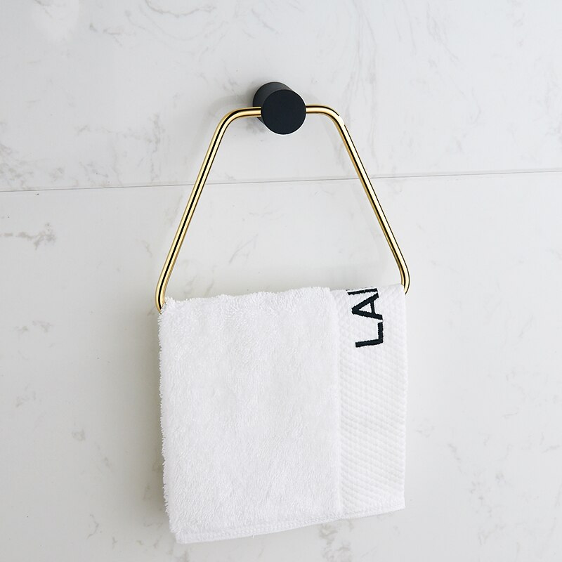 Accessoires de salle de bain en cuivre doré | Porte-serviettes 60cm porte-serviettes mural de bain-douche, ensemble de porte-savon en céramique