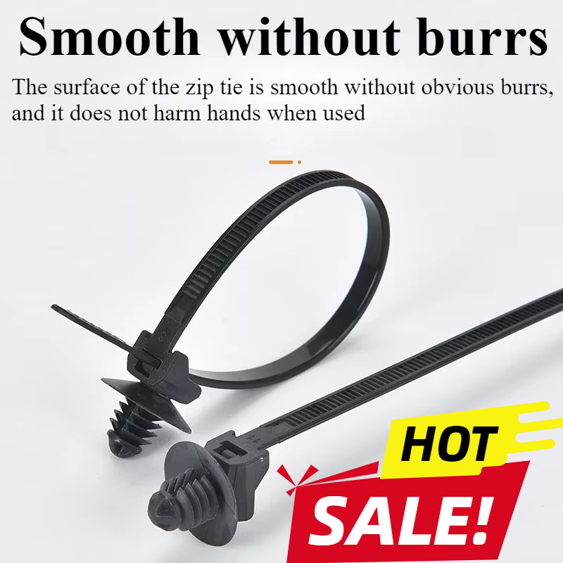 Samochodowe nylonowe opaski kablowe Stałe klipsy mocujące Pasek Samoblokujące nylonowe opaski kablowe Mocowanie węża samochodowego Zamek błyskawiczny Stałe Mocne Praktyczne